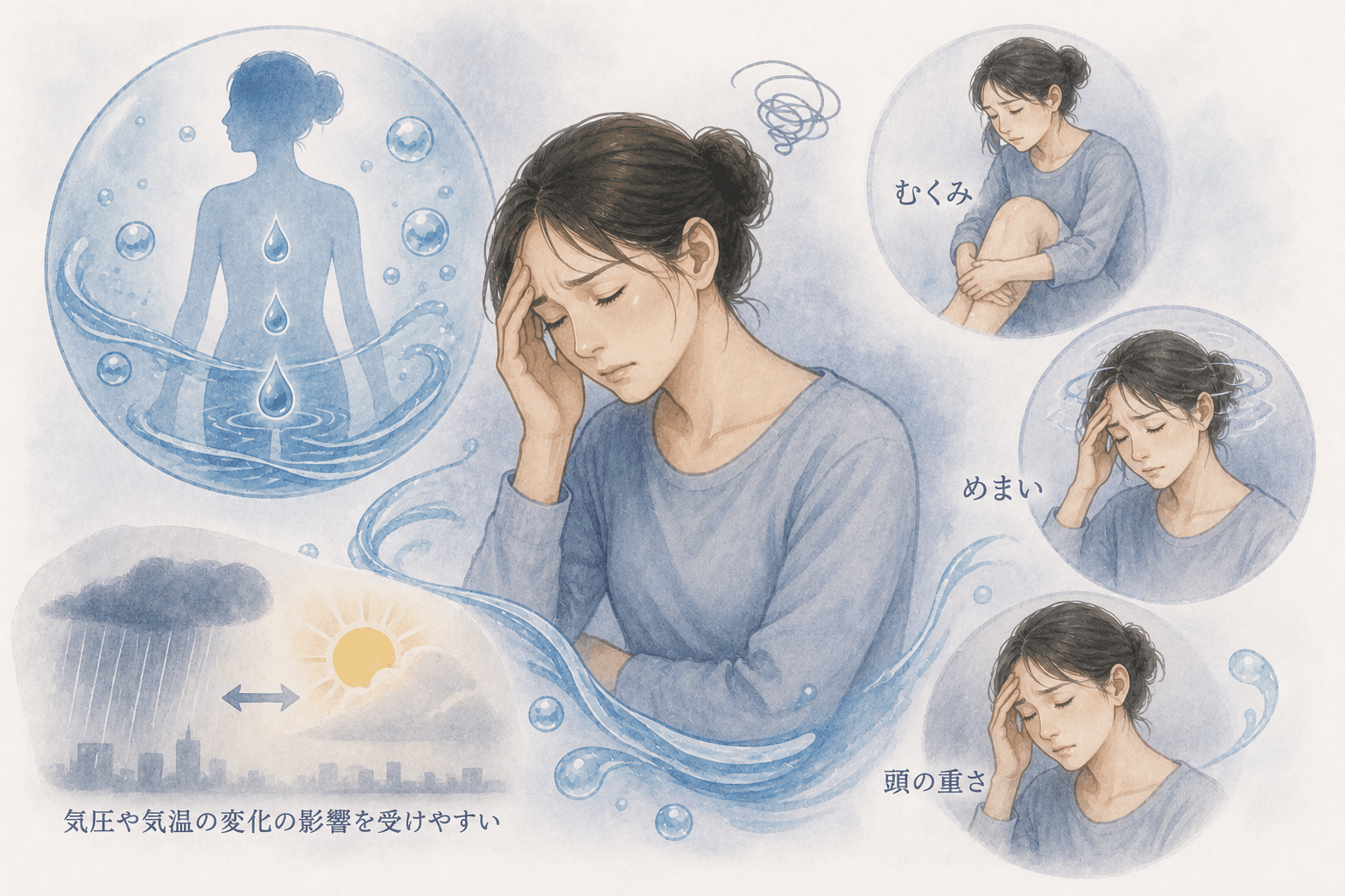 水の巡りの乱れのイメージイラスト