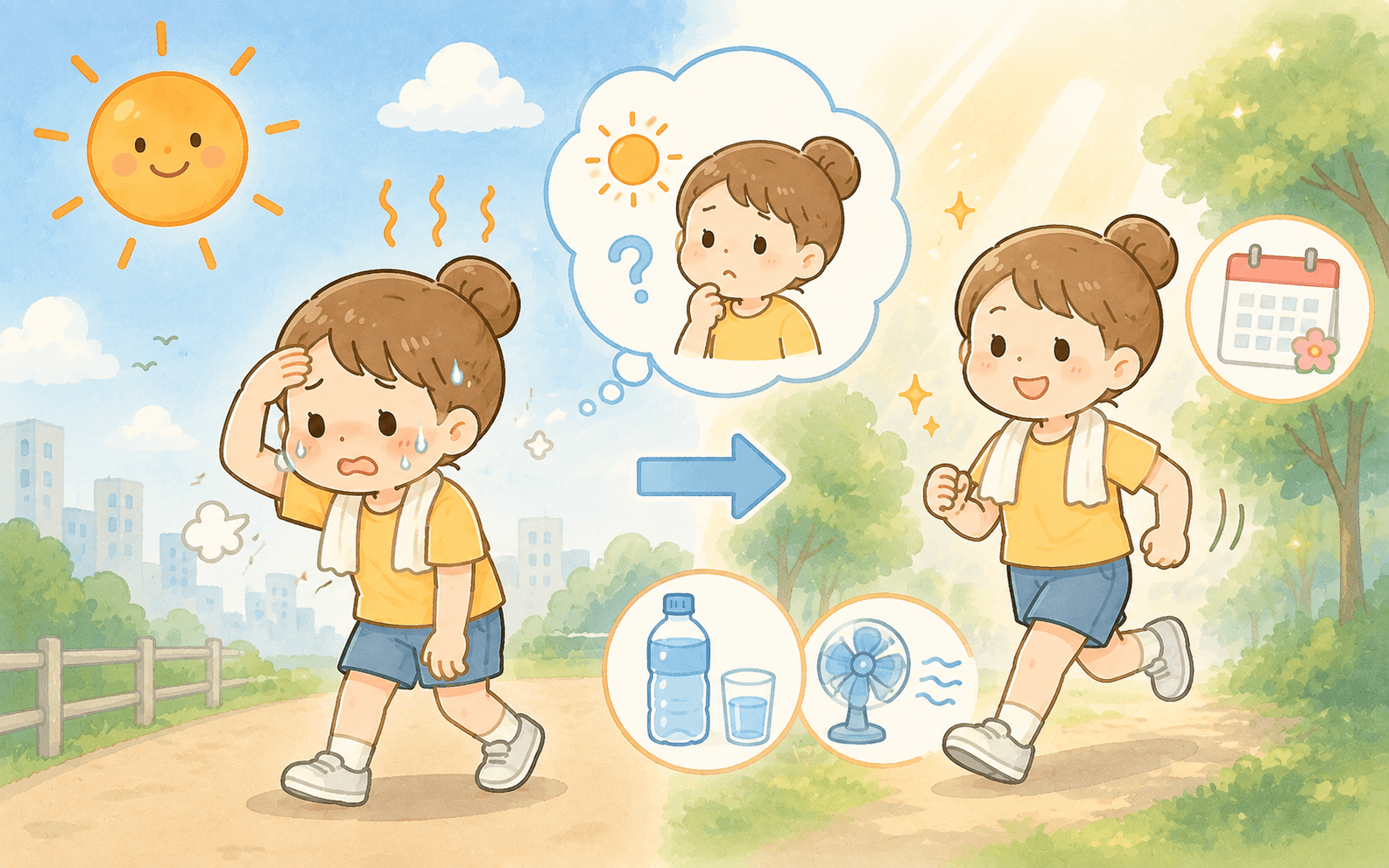 梅雨明けの屋外活動をイメージした写真