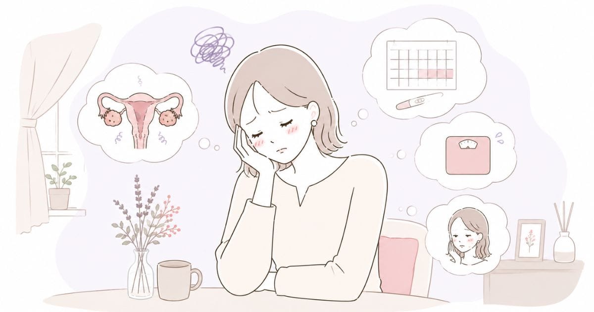 多嚢胞性卵巣症候群のイメージ